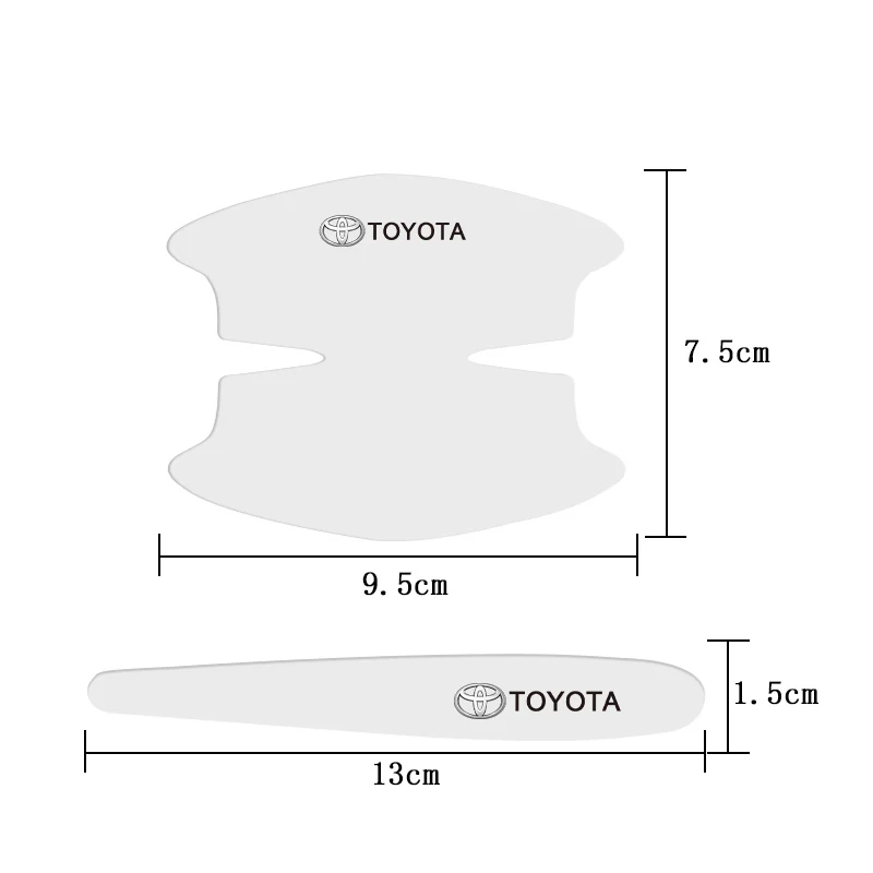 8 قطعة مقبض باب السيارة ملصقات طبقة حماية شفافة لتويوتا TRD غازو سباق كورولا يارس شر أوريس Rav4 بريوس برادو