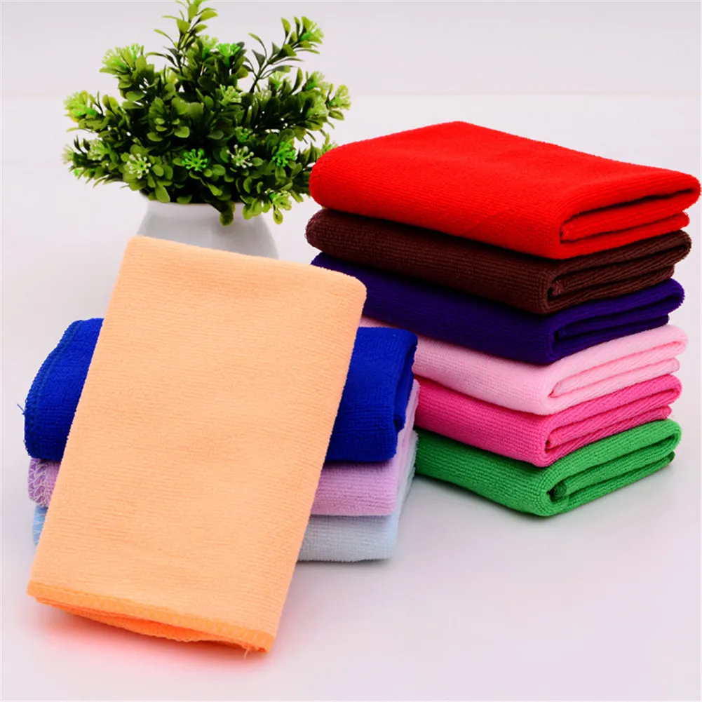 10pcs 25*25CM Towel Practical Soft Fiber Cotton Face Hand Cloth Towels Washcloths