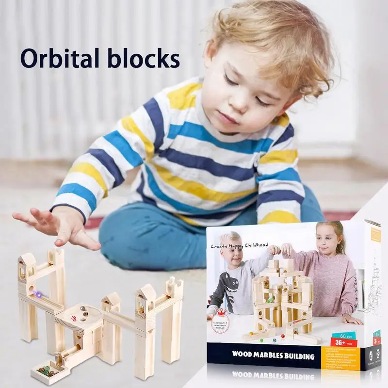 Wooden Marble Maze Run 65 Balls Wooden Ball Drop Toy Creative Funny Wood Marble Race Track Birthday Christmas Gift For Boy Girl