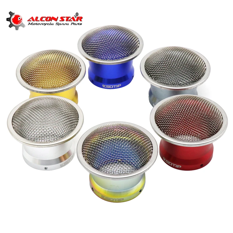 Alconstar-Motocicleta PWK Carburador Air Filter, Velocity Stack, CNC Cup, Limpador com Malha, 50mm, 55mm, SUS304