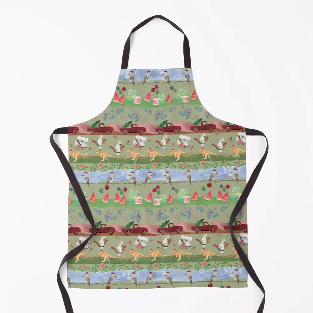 

Aussie Christmas Eucalypt Apron Barber Dress Children'S Kitchen For Women Apron