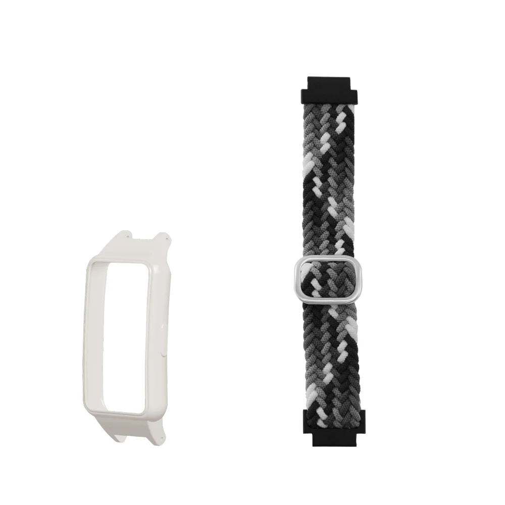 

For Huawei Band 6/7 Honor Band 6/7 Return Nylon Woven Watch Strap & Protective Case Quick Release Lightweight Watchband Unisex