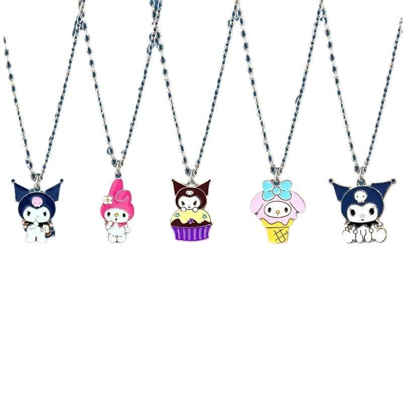 Summer Best Friend Keepsake: Matching Kuromi Necklace Set for Girls – A Pair of Collar Chains for Schoolgirls