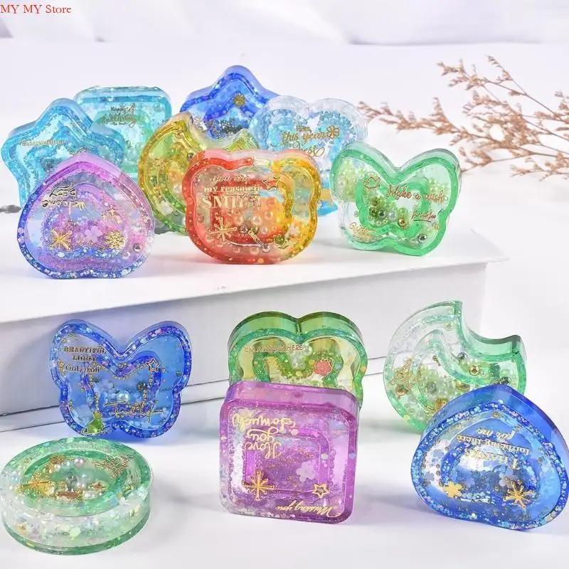

N1HE Moon Star Shaker Silicone Molds with Plastic Film DIY Keychain Necklace Charm