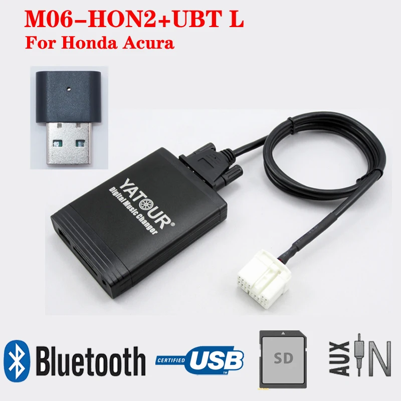 

For Honda Accord Civic CRV Element Odyssey Pilot Yatour M06 UBT USB Bluetooth music MP3 adapter