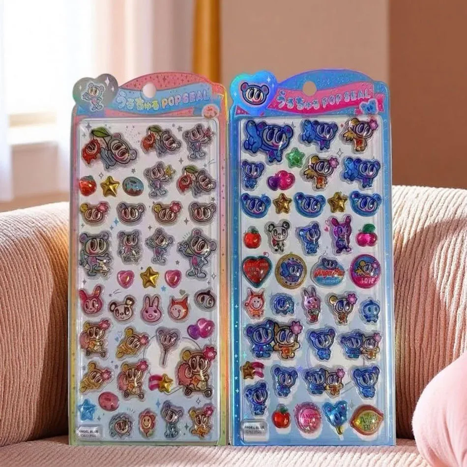 

HOT Angel blue jelly stickers Japanese blue phone case Boys and girls DIY decorative stickers toys 3D relief stickers