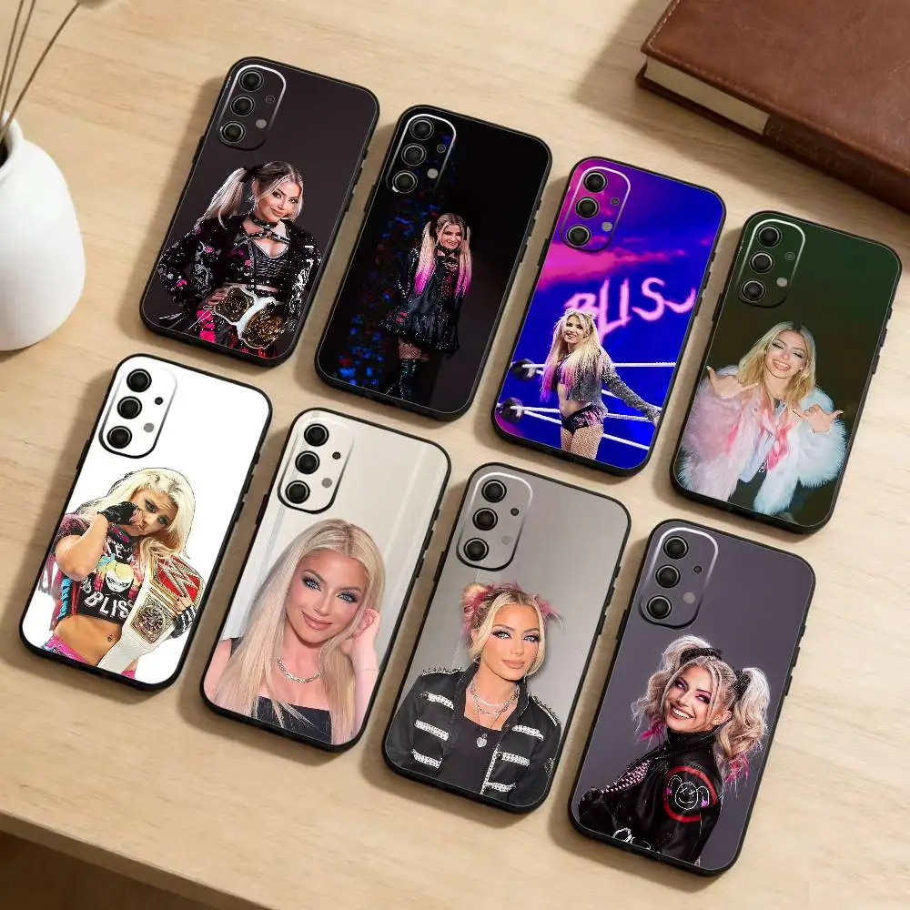 

A-Alexa B-Bliss Phone Case For Samsung Galaxy A73,A72,A71,A70,A52,A51 Others Soft Black Cover