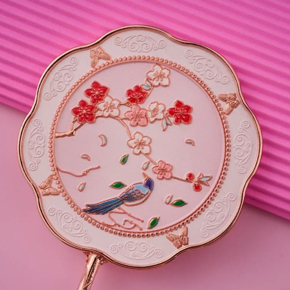 แบบพกพา 3D ดอกไม้แต่งหน้ากระจกผีเสื้อ Textured ประณีตการ์ตูนแต่งหน้ากระจกสไตล์จีนมือถือกระจก Travel