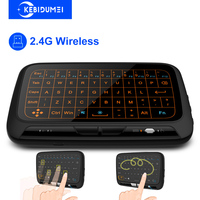 2.4G Wireless Keyboard Mini Full Touch Screen Keyboard Rechargeable Touchpad Keyboard with Backlit Function for Smart TV PS3