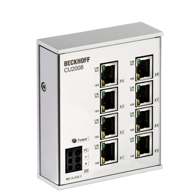 Beckhoff CU2008  Infrastructure, 8-port switch, Ethernet, 100 Mbit/s, 24 V DC, RJ45