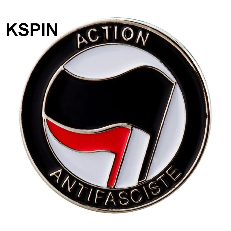 Accion Antifascista Pin Brooch Lapel Pins Badges Brooch Badge on Backpack