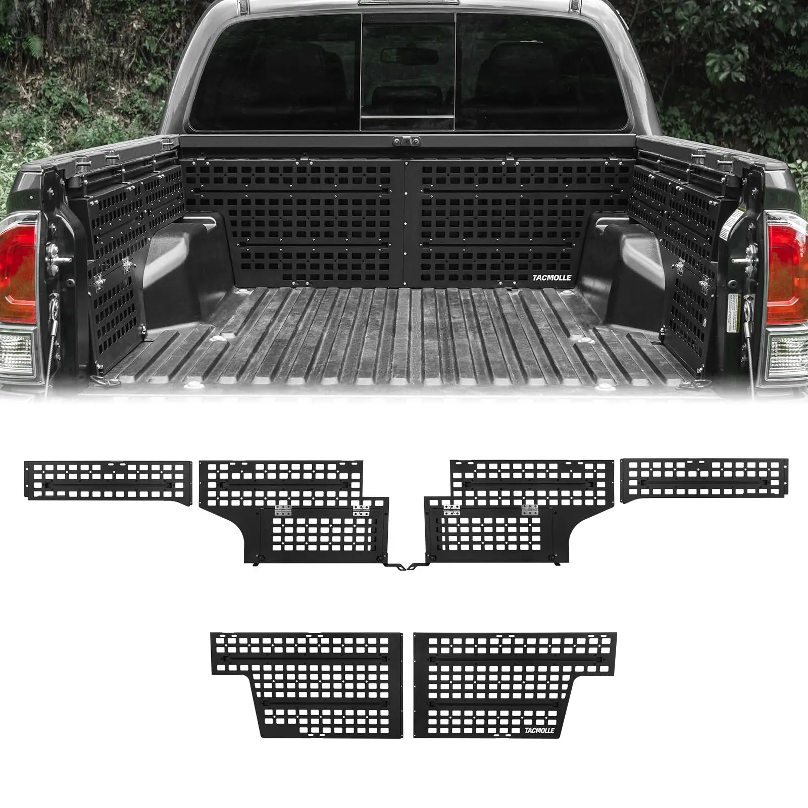 

TACMOLLE Truck Bed MOLLE Panel Storage System Rack Modular Organizer For Toyota Tacoma 2005-2023 Pickup Truck Accessories