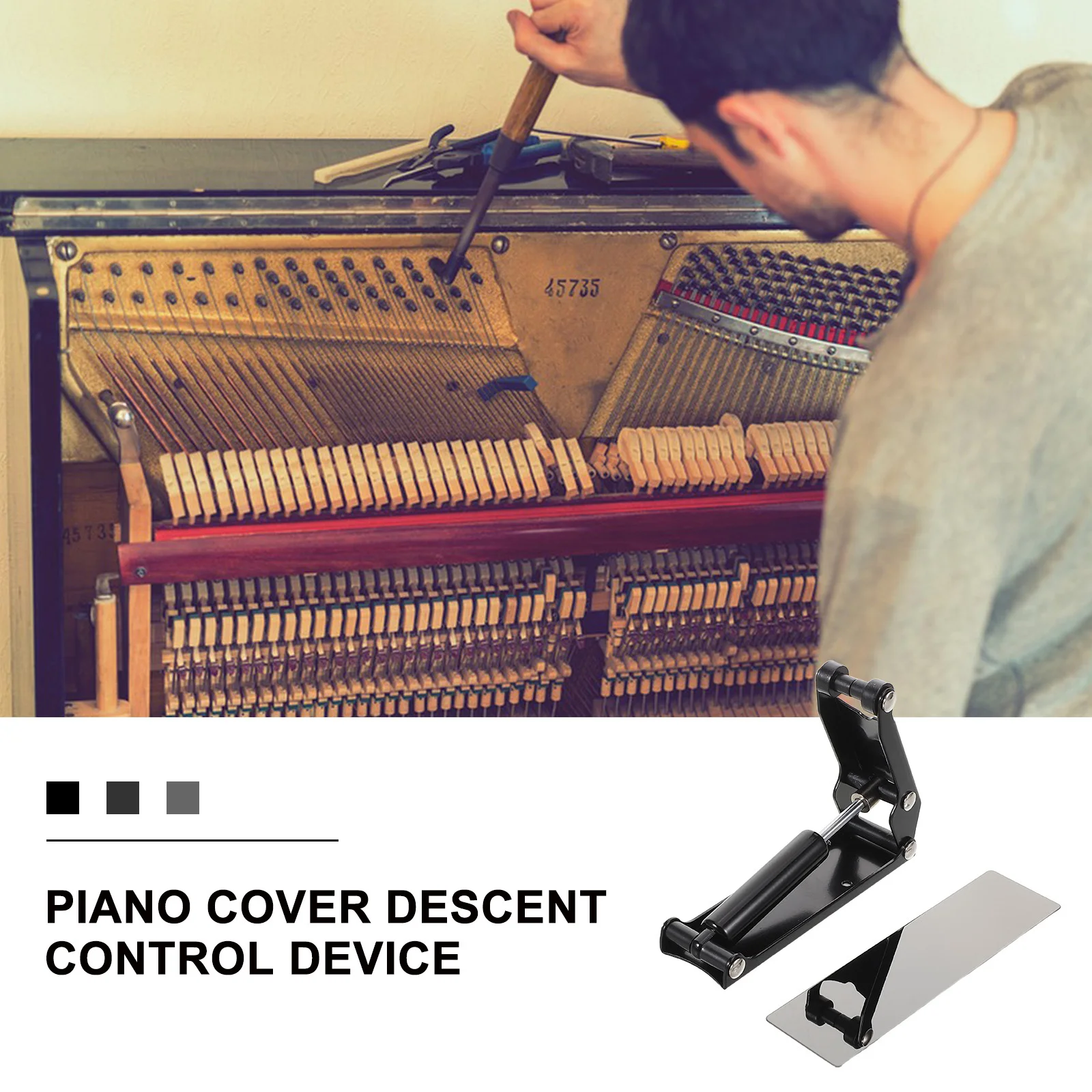 

Piano Fallboard Decelerator Hydraulic Pressure Tool Smooth Descent Durable Plastic Steel Quiet Operation Non-Marking