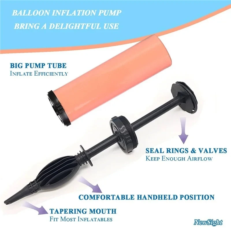 1Pc Balloon Pump Air Inflator Hand Push Portable Balloon Accessories Latex Balloon Confetti Birthday Wedding Party Supplie