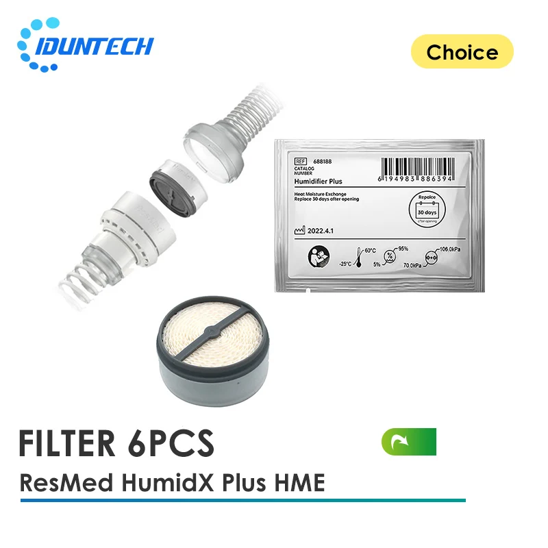 CPAP Filter ResMed HumidX Plus HME Waterless Humidifier AirMini Ventilator Accessories Filter Cotton Nasal Humidification