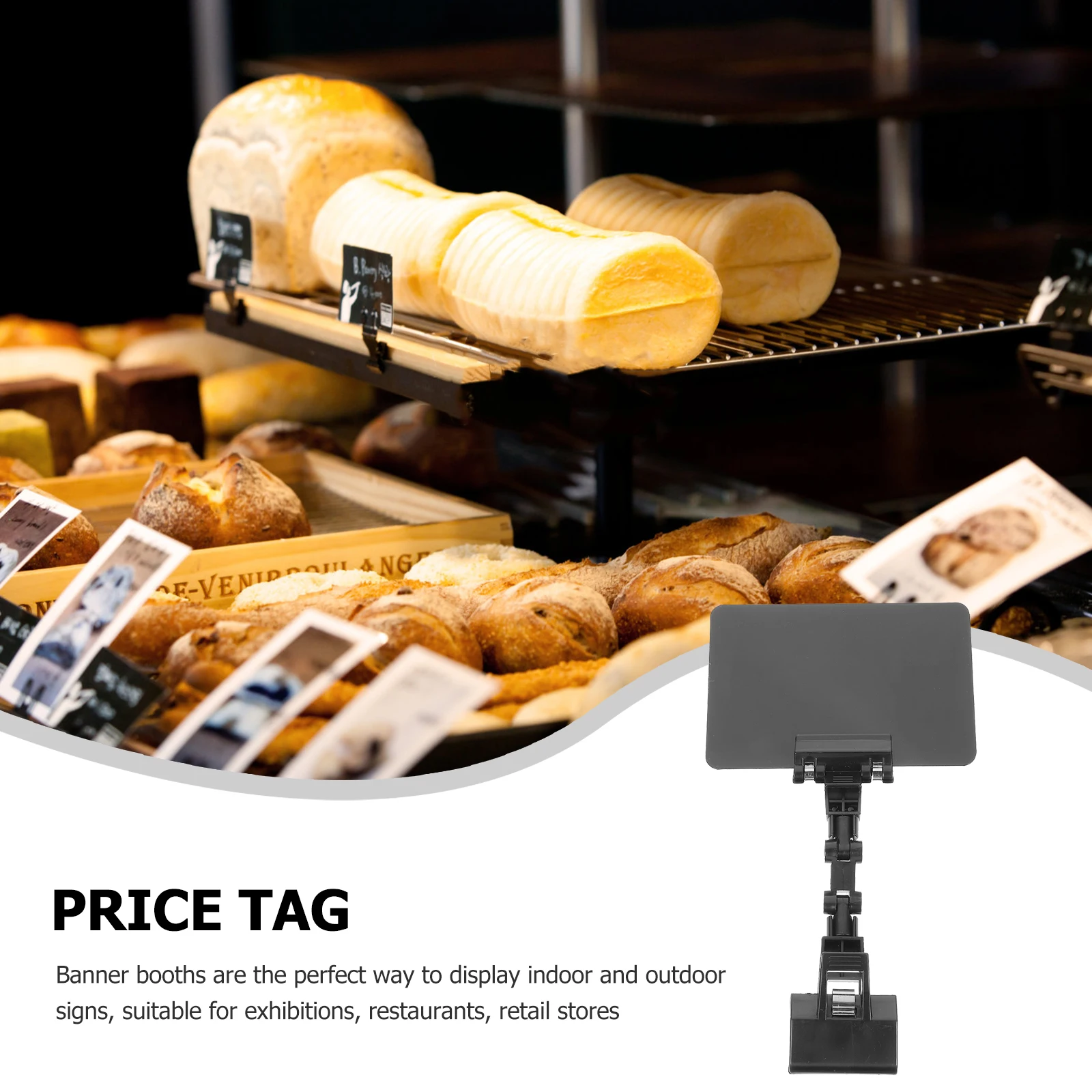 

5pcs PVC Waterproof Price Tag Holder A6 Blackboard Mechanical Clip Supermarket Fruit Display Sign Adjustable Poster St Multi