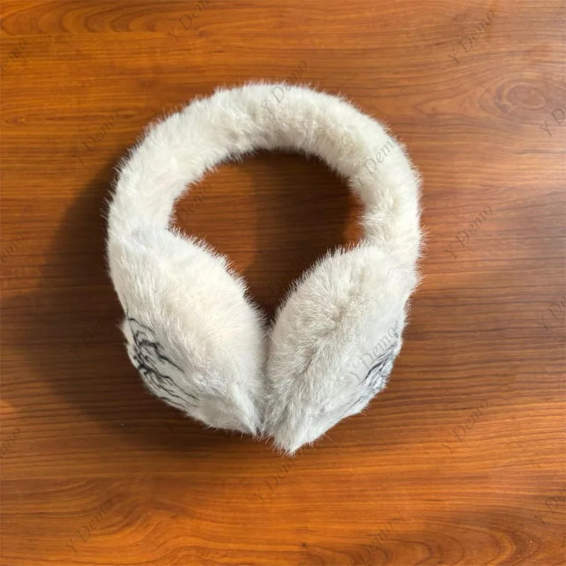 Y Demo Gótico Tiras Capas de Orelha Quentes Bonito em Forma de Coração Harajuku Impressão Fuzzy Earmuff