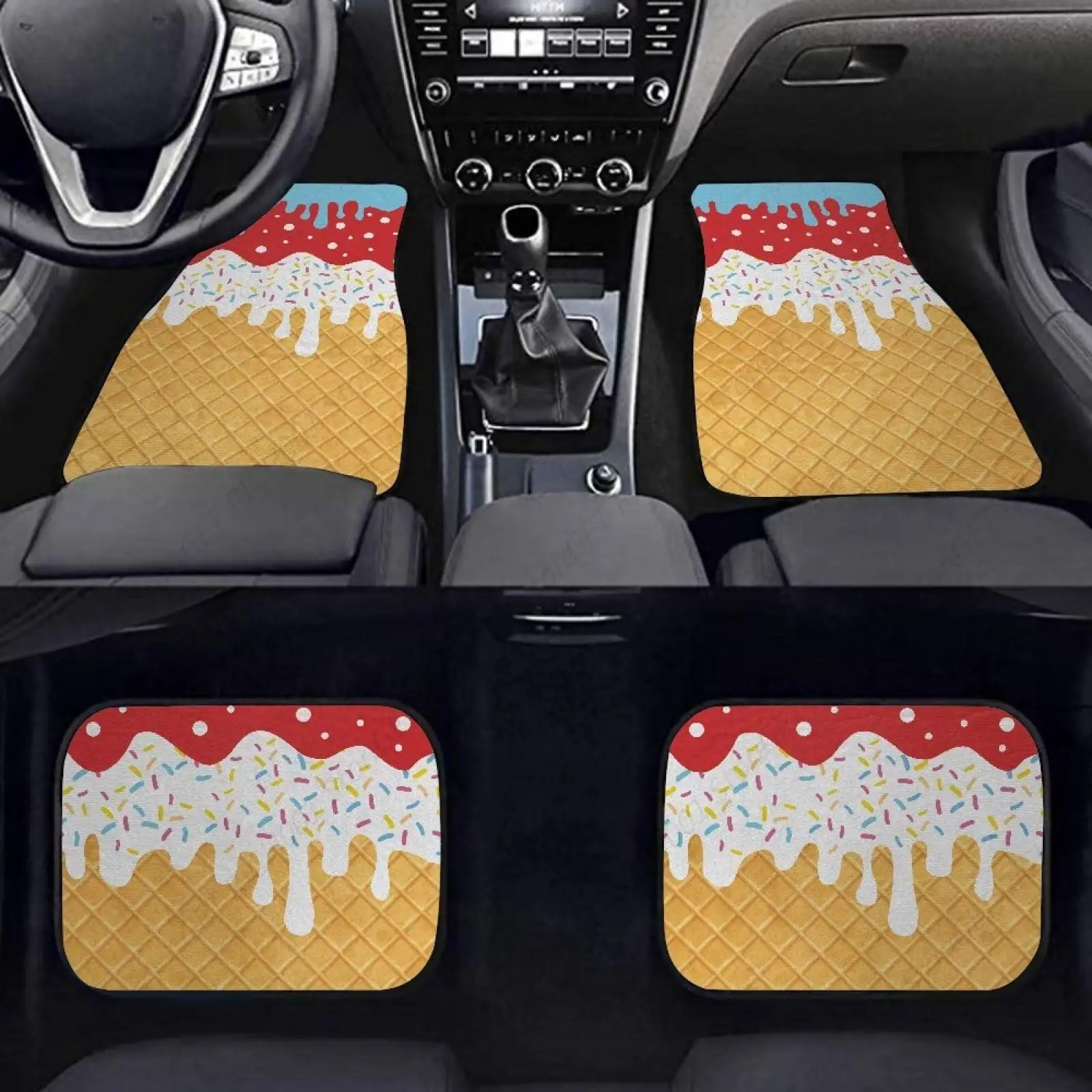 

Alfombrillas Automotrices Con Estampado Helado, Coración Para Coche, Alfombrillas Antislizantes Antipolvo Para SUV, Furgonetas,