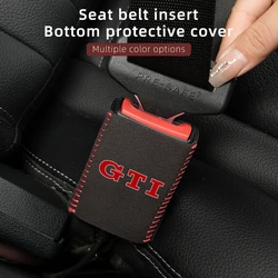 Leather Car Seat Belt Clip Protector Seatbelt Buckle Plug Cover For Volkswagen VW Jetta Golf Beetle EOS GTI MK2 MK4 MK5 MK6 MK7