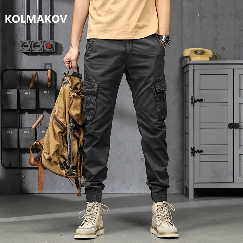 

2023 Military Tactical trouser mens Multi-pocket washed overalls men cotton pant male cargo pants loose men trousers K601