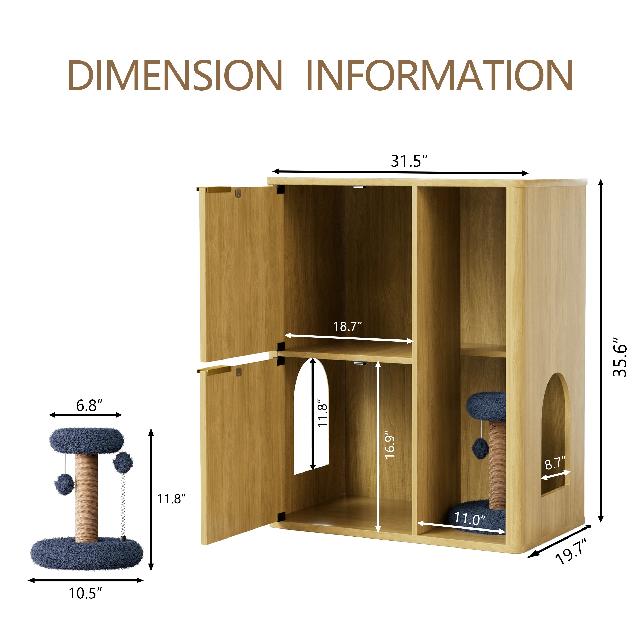 [US Stock] Cat Litter Box Furniture, 31.5