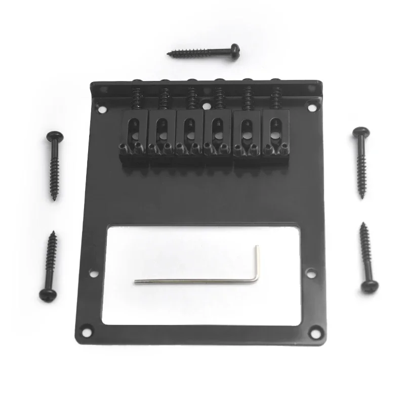 

Electirc Guitar Bridge for TL Style Guitar with Humbucker Hole 101x89mm String Spacing 10.5mm Guitar Parts Black/Chrome