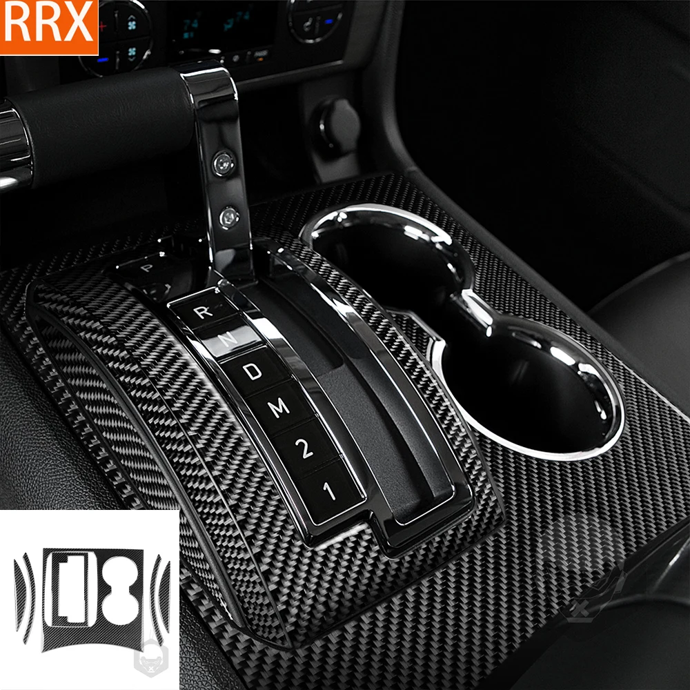 For Hummer H2 2008 2009 Real Carbon Fiber Stickers transmission Gear Shift Panel Trim Cover Car Accessories Interior decorative