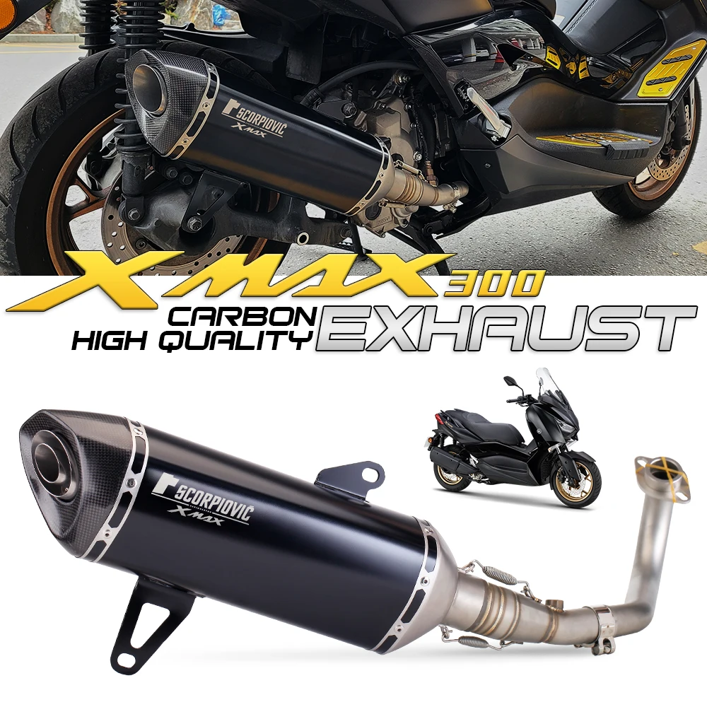 

High quality For XMAX300 XMAX 300 trity300 Motorcycle Exhaust Escape Moto Muffler Slip on 2017-2022