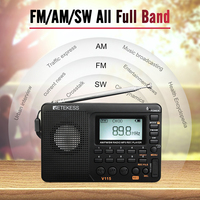 Portable Radio FM AM SW Radios AM FM Rechargeable Shortwave Radio On Batteries All Full Waves USB Recorder Speaker for Kids Olds