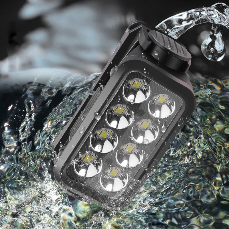 8Leds Sensor Headlamp COB Hiking Built in 18650 Battery Head Lamp Flashlight Headlight Running White & Red Lighting Lantern Bulb