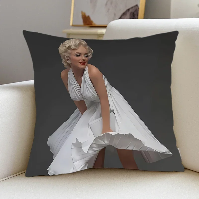 Pillow Cover M-Marilyn M-Monroe room bedroomo office coffee shop car Dakimakura Throw Pillows iving room Pillowcase star girl