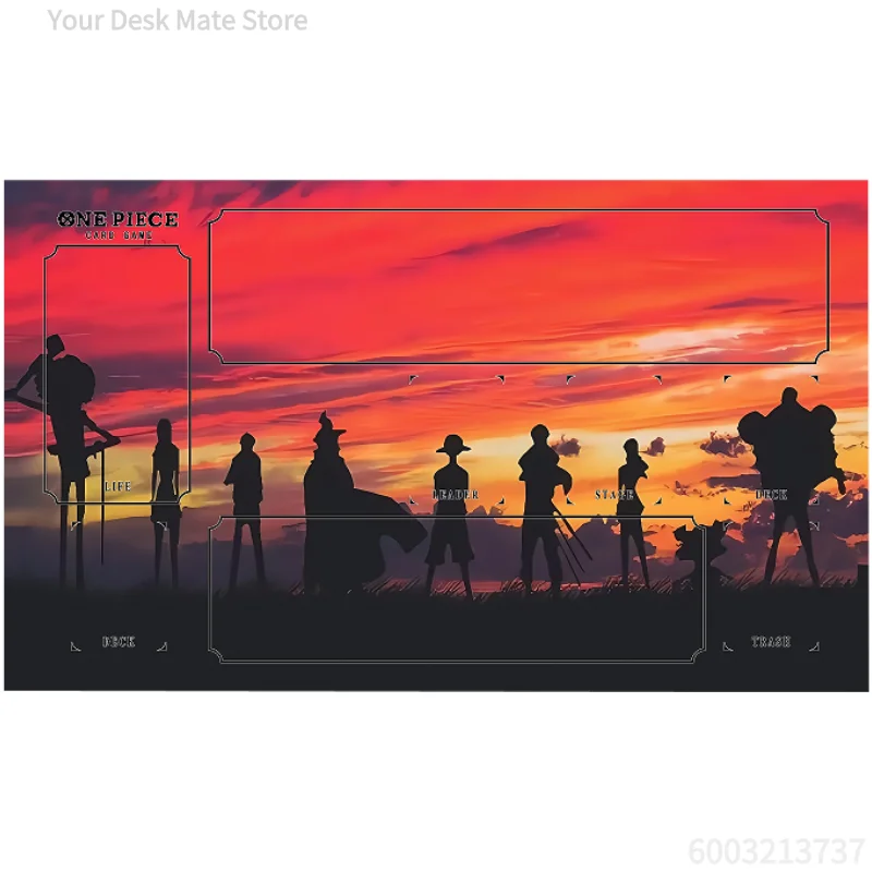 One Piece Sunset Silhouette Spielmatte, wasserdicht, rutschfest, TCG-Kartenspiel-Schreibtischunterlage
