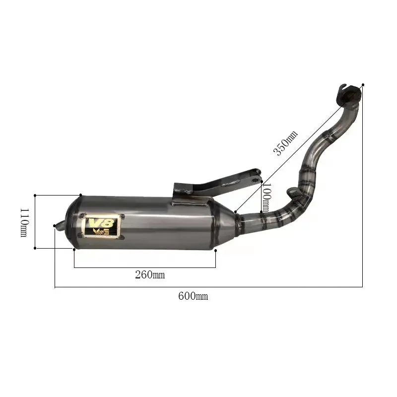 For Honda DIO AF34/35 ZX  Racing Parts 50-75CC Handmade Motor Escape  Pipe V8 Modified Motorcycle Full Exhaust System