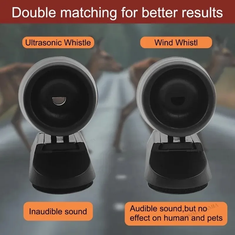 Animal Warn Whistles 2Pcs Anti Collision Siren Deer Repeller Wildlife Repel Warn Device for Vehicle Field Drive Alert Equipment