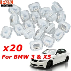 20x For BMW E46 E90 E92 E93 E53 Door Card Insert Trim Grommet Clips Inlay Wood Strip Retainer Fastener Interior Panel Fixing