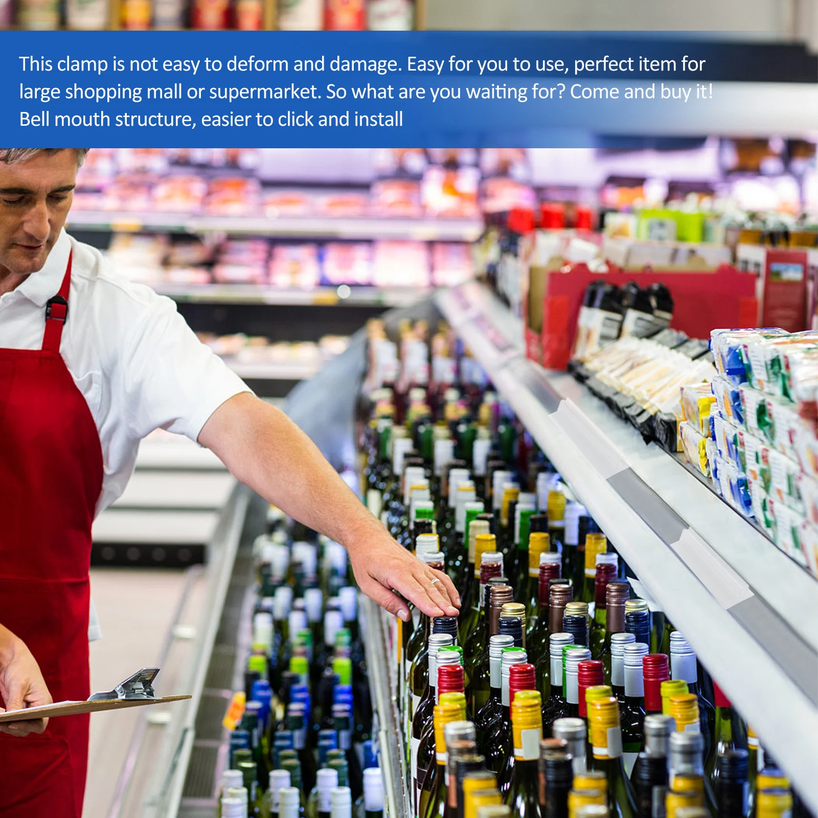 

10pcs Pvc Advertising Display Stand For Store Shelf Clamp Poster Holder Retails Clip Sturdy Ad Holder Vegetable Market Sign