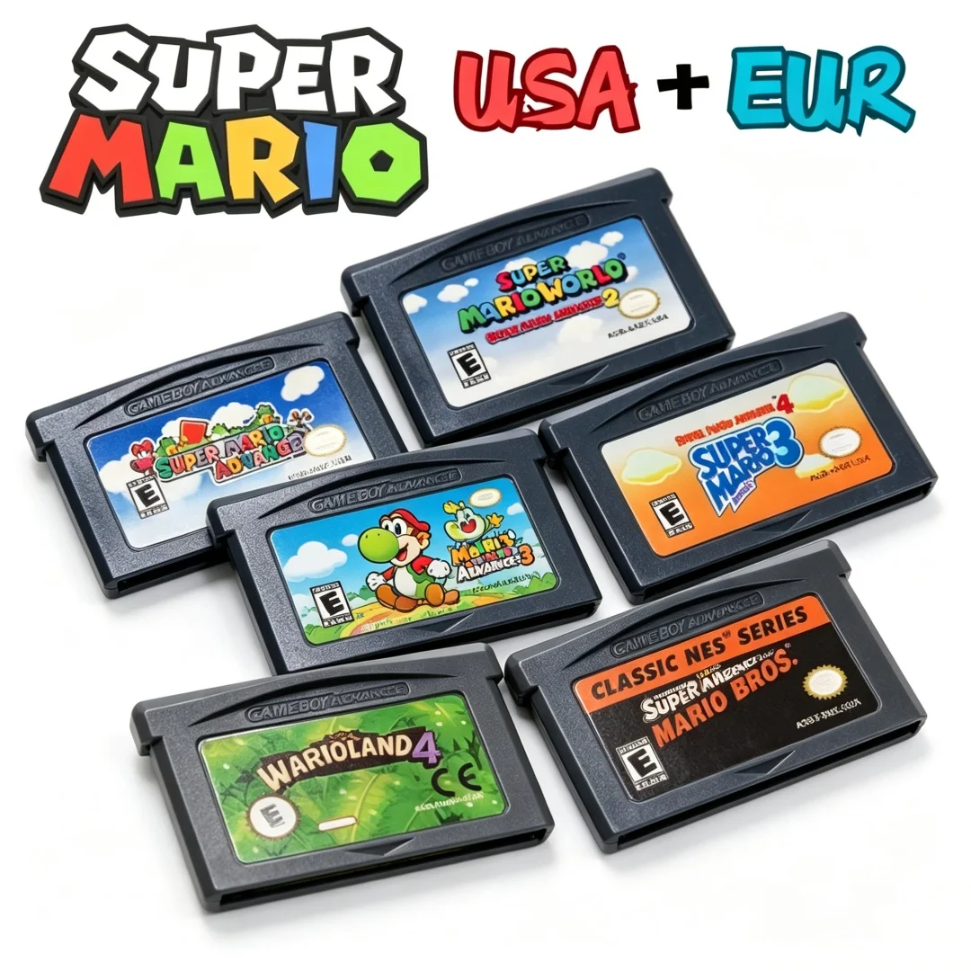 USA 32 Bit GBA Game Cartridge Series Video Game Console Card Super Bros ADVANCE Wario Land4 Golf  Kart