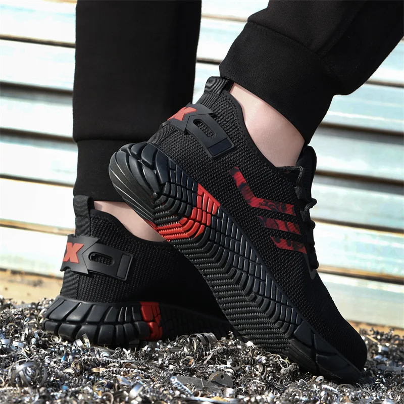 New 2022 Summer Men Work Shoes Breathable Indestructible Steel Toe Safety Shoes Man Puncture-Proof Anti-smash Women Boots