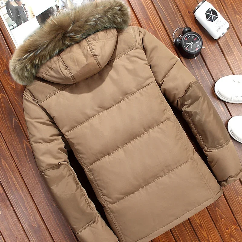 Brand Winter Jacket Men White Duck Down Parkas Jacket Men\'s Thick Warm Snow Parka Jacket Overcoat Windbreaker Hooded Warm Parkas