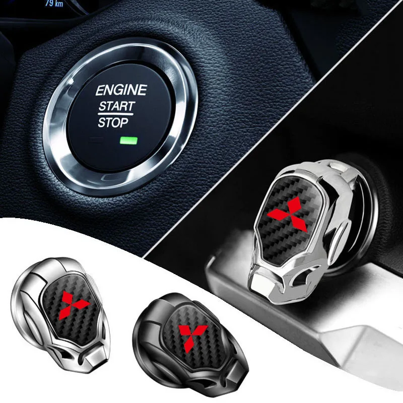 

1Pcs Car One Button Start Protective Cover Ignition Device Sticker For Mitsubishi Ralliart Outlander Mirage Lancer ASX Pajero