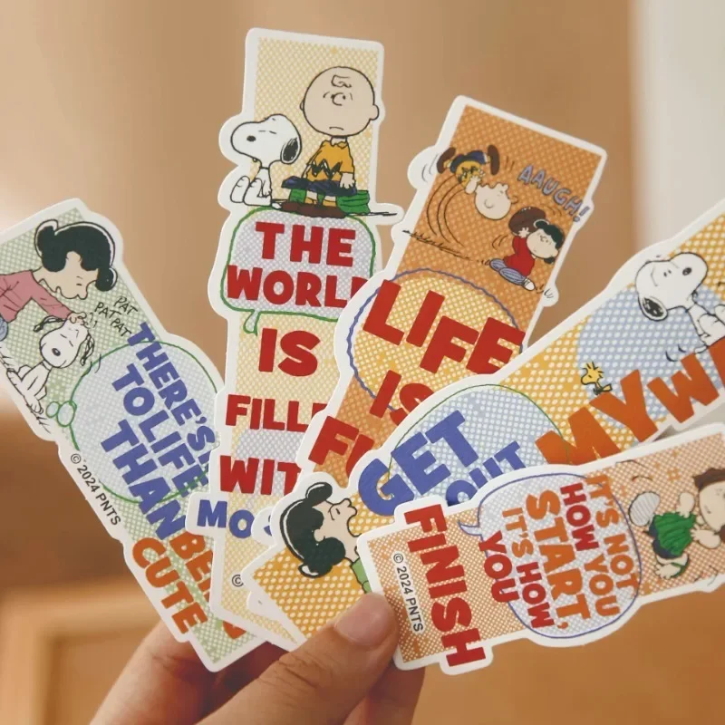 10Pcs/pack Snoopy Paper Bookmarks Cartoon Anime Reading Book Mark Students Tab for Books Book Page Marker Stationery Supplies