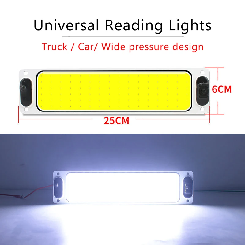 

12V 24V Bulb LED COB Strip Diode Truck Lamp for Auto Car Bulbs Reading Lights House Lighting Independent Switch