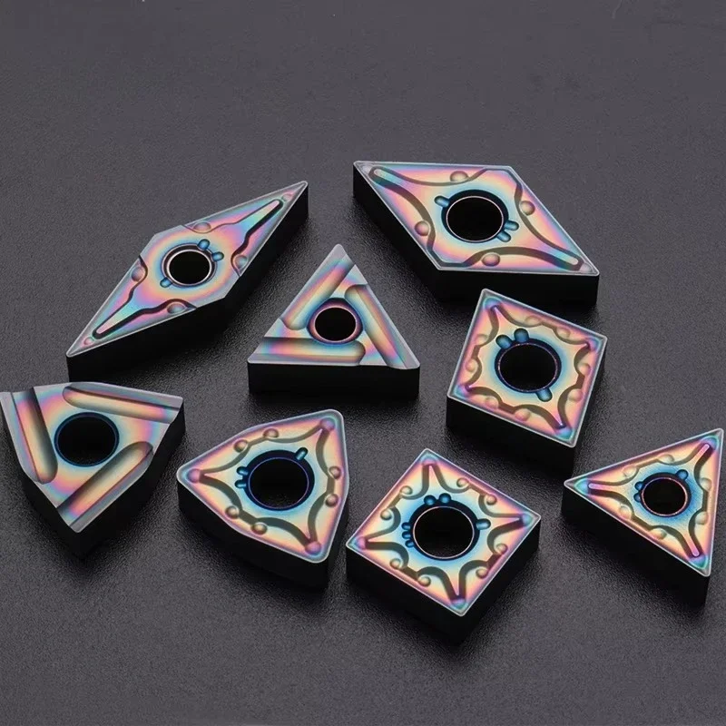10Pcs/Box SNMG120404 SNMG120408 Color-Coated Stainless Steel Hardened Steel Turning Inserts PVD Coating
