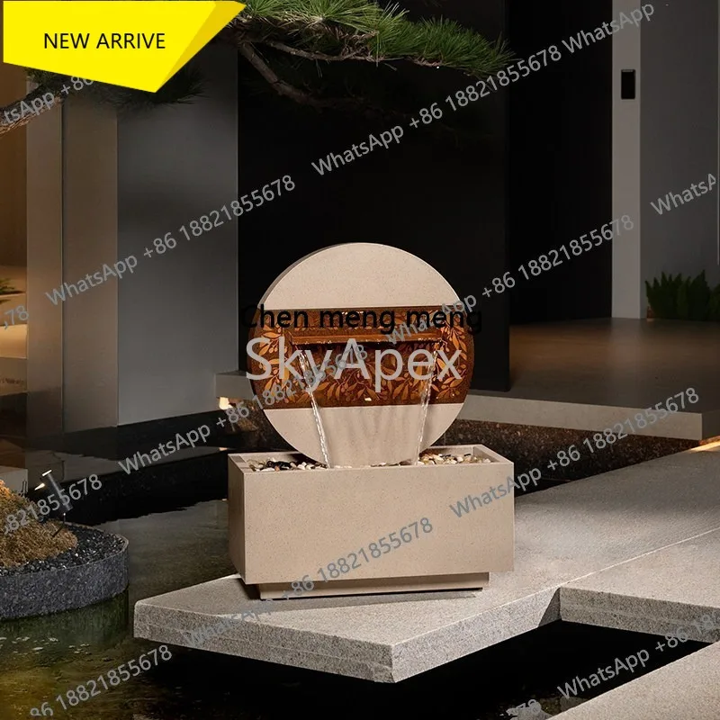 Modern Outdoor Garden Courtyard Balcony Floor To Ceiling  Water Circulation Silent Lucky Fountain Landscaping Housewarming Decor