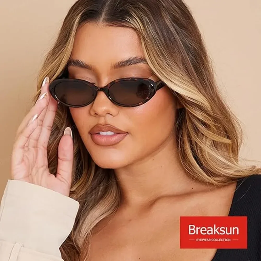 Vintage Oval Sunglasses Women Luxury Designer Small Retro Black Red Sun Glasses Ladies Goggle