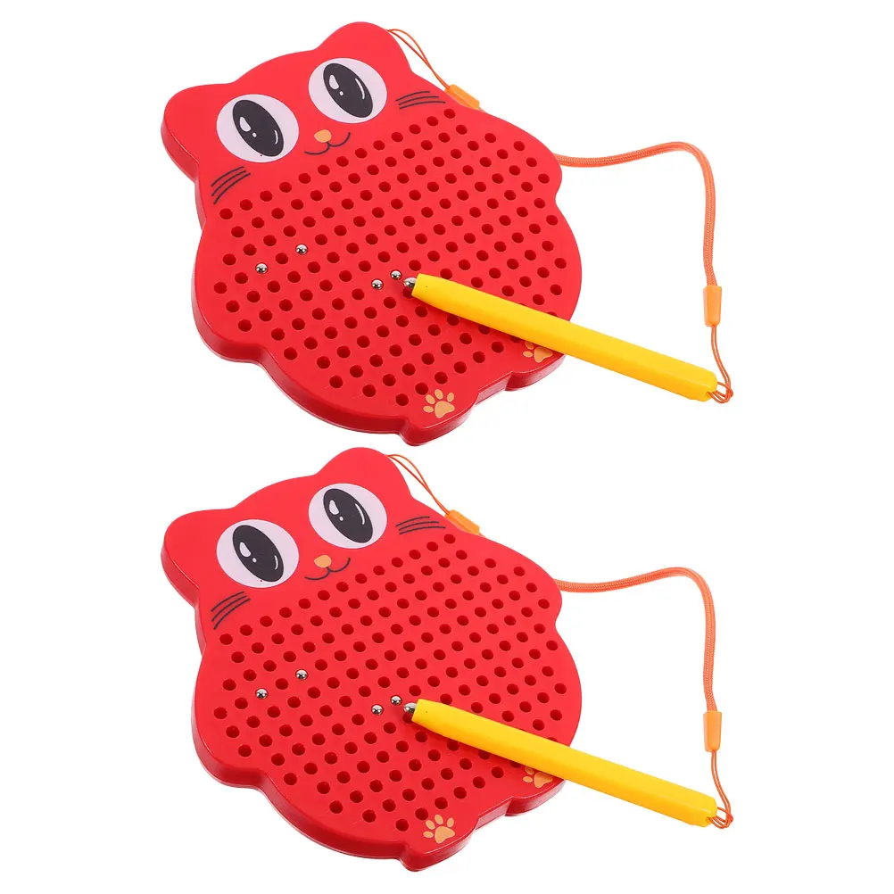 

2pcs Magnetic Drawing Board Owl Shaped Kids Doodle Pad Reusable Magnetics Sketching Bead Writing Tablet Toddlers for Children