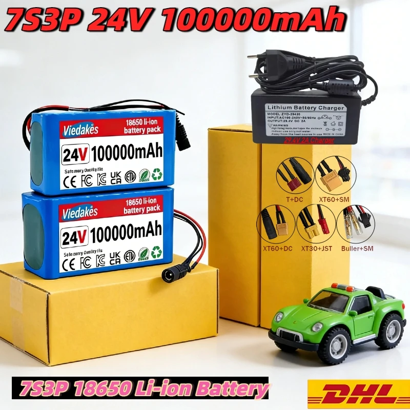 

29.4V 100Ah 7s3p 18650 battery lithium battery Suitable for 24V-29.4V motors Lithium ion Battery pack + 2A Charger✓✓✓※※