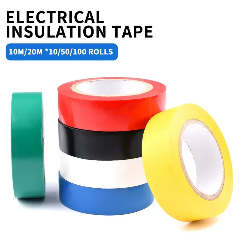 

10/50/100 Rolls Electrical Tape Wire Insulating Tape Adhesive Colored High Temperature Resistance PVC for Wire Cable