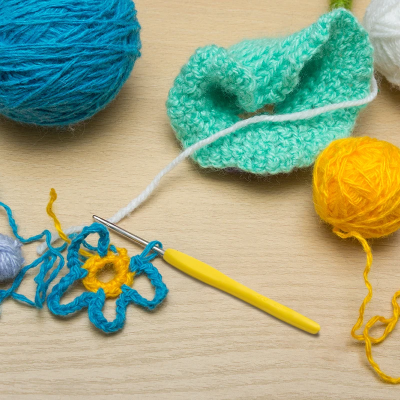 طقم خطاف كروشيه بلون الحلوى مكون من 8 قطع/مجموعة، إبر حياكة لطيفة ومتينة، مثالية لسترة منسوجة يدوية الصنع ومشروع فني إبداعي #5