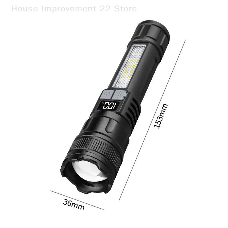 High Lumens Tactical Soptlight Long Range Flashlights Rechargeable Torch With Zoomable Waterproof For Emergencies Outdoors Home